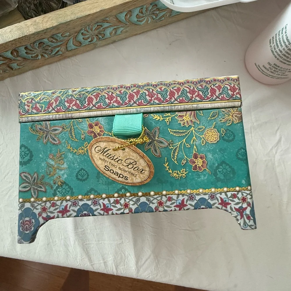 Punch Studio Peacock music box with scented soap